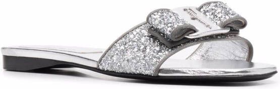 Ferragamo Vara sandalen met strik Zilver