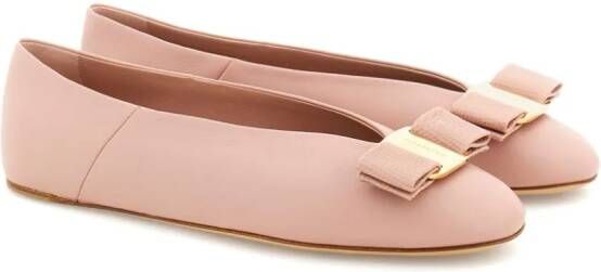 Ferragamo Varina leren ballerina's Roze