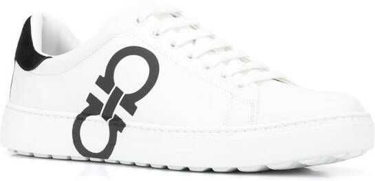 Ferragamo Vetersneakers met logo Wit