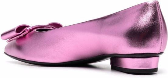 Ferragamo Viva ballerina's met strikdetail Roze