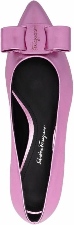 Ferragamo Viva ballerina's met strikdetail Roze