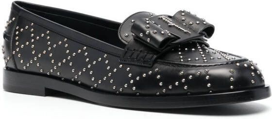 Ferragamo Viva loafers met studs Zwart
