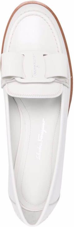 Ferragamo Viva loafers verfraaid met strik Wit