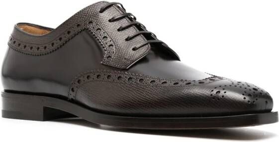 Ferragamo Leren derby schoenen Bruin