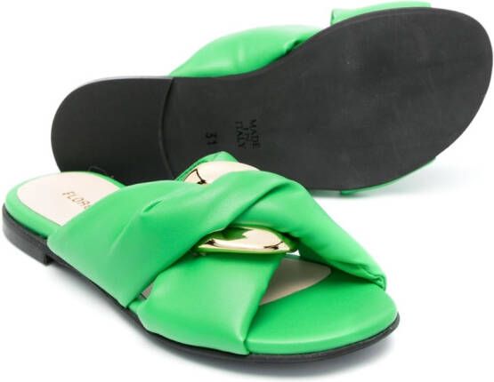 Florens Gewatteerde slippers Groen
