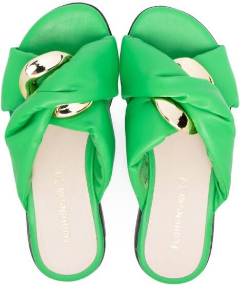 Florens Gewatteerde slippers Groen