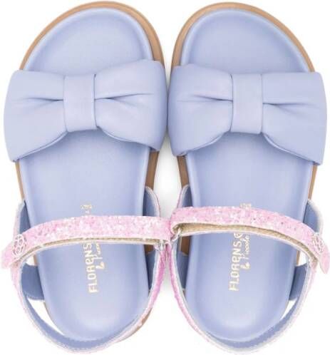 Florens Leren sandalen met glitter Paars