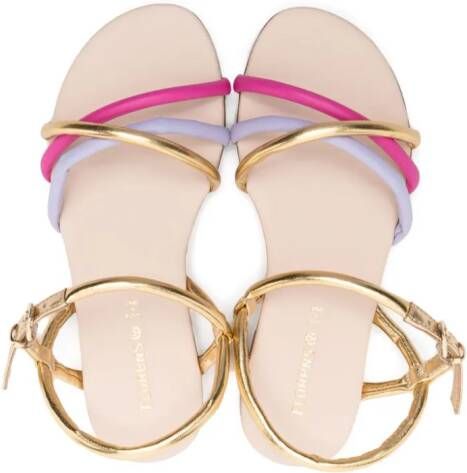 Florens Leren sandalen Goud