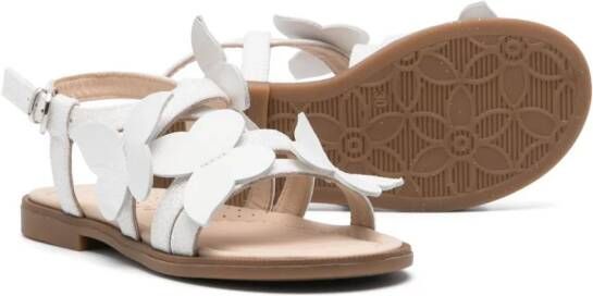 Florens Leren sandalen met patroon Wit