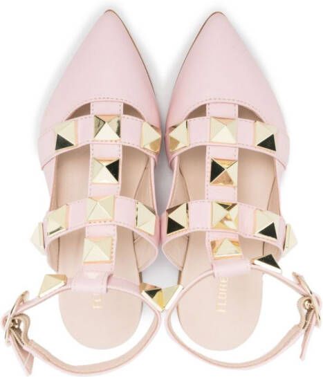 Florens Rockstud sandalen met gesloten neus Roze
