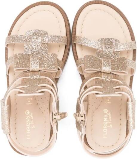 Florens Sandalen met glitter Goud