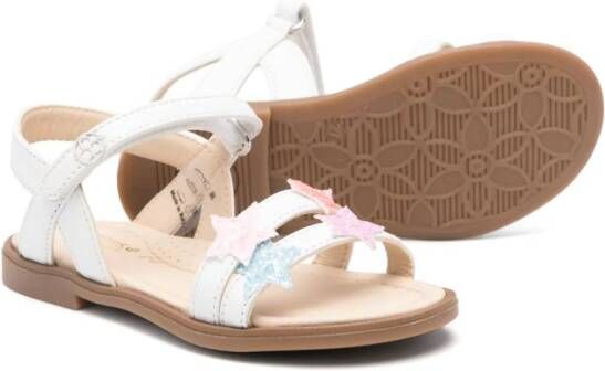 Florens Leren sandalen met sterpatch Wit