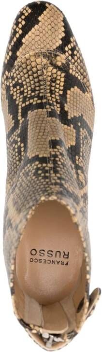 Francesco Russo Laarzen met slangenleer-effect Beige
