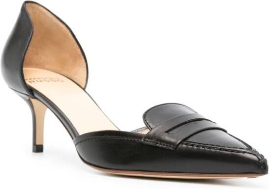 Francesco Russo Leren pumps Zwart