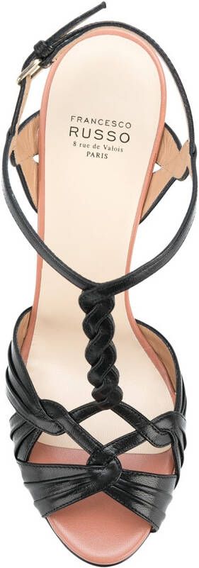 Francesco Russo T-bar 130 sandalen Zwart