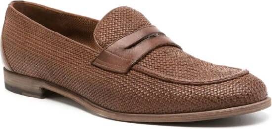 Fratelli Rossetti Geweven leren loafers Bruin