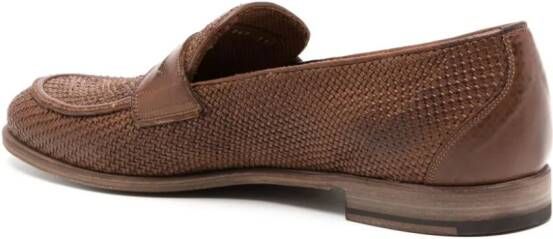 Fratelli Rossetti Geweven leren loafers Bruin