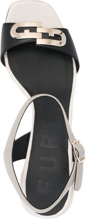 Furla Sandalen met logoplakkaat Beige