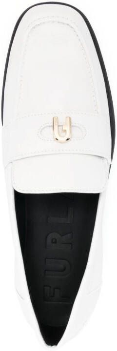 Furla Loafers met logoplakkaat Wit