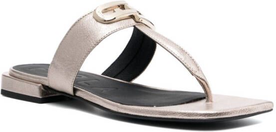 Furla Sandalen met logoplakkaat Goud