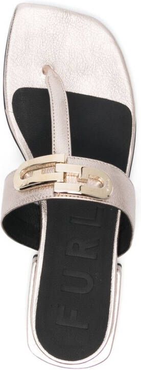 Furla Sandalen met logoplakkaat Goud