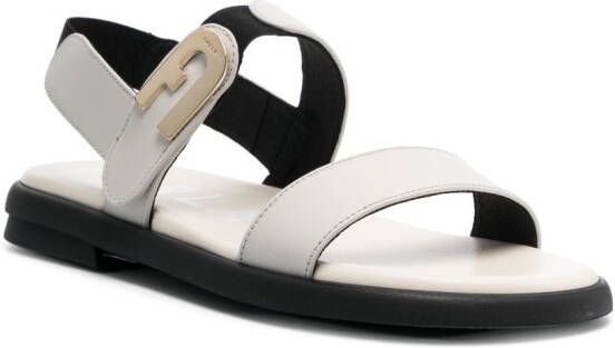 Furla Sign leren sandalen Beige