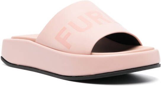 Furla Slippers met logoprint Roze