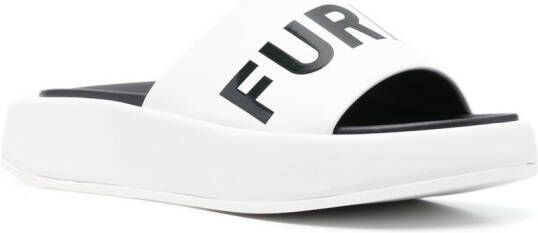 Furla Slippers met logoprint Wit