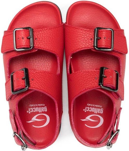 Gallucci Kids Milano sandalen met dubbele gesp Rood