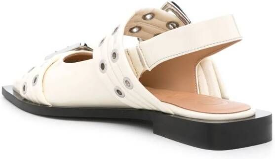 GANNI Ballerina's met puntige neus Beige