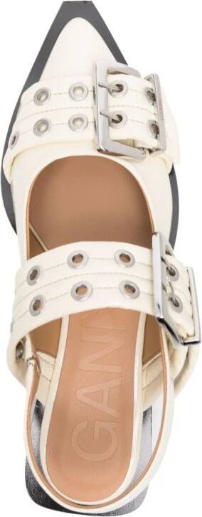 GANNI Ballerina's met puntige neus Beige