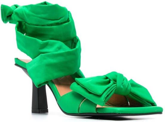 GANNI Sandalen met strikdetail Groen