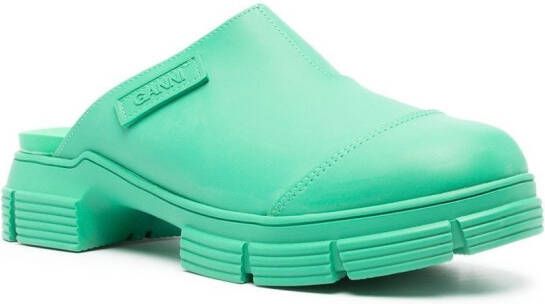 GANNI City slip-on muiltjes Groen