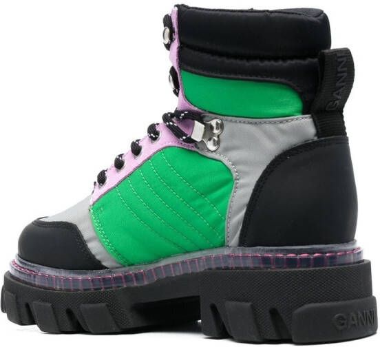 GANNI Hiking boots met colourblocking Zwart