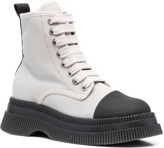 GANNI Creepers enkellaarzen met veters Grijs