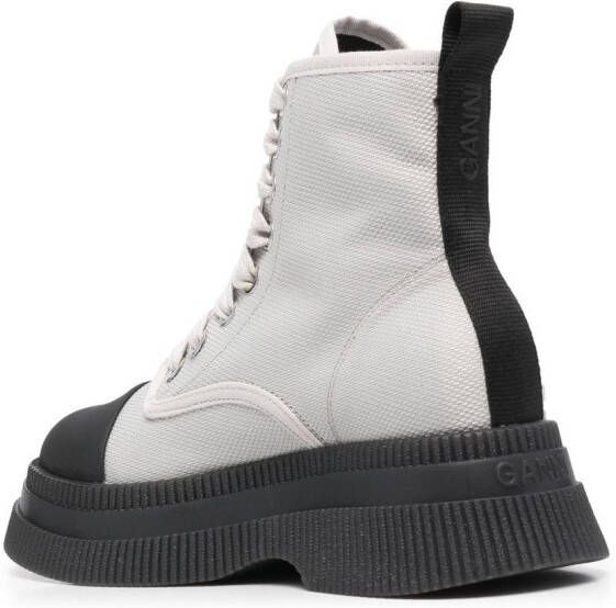 GANNI Creepers enkellaarzen met veters Grijs