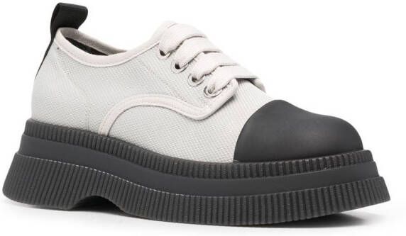 GANNI Creepers canvas derby veterschoenen Grijs