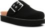 GANNI Feminine Buckle vilten slippers Zwart - Thumbnail 2