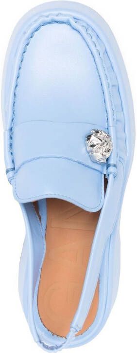 GANNI Leren muiltjes Blauw