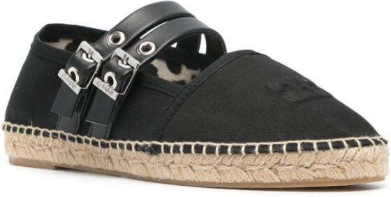 GANNI Espadrilles met logo-reliëf Zwart