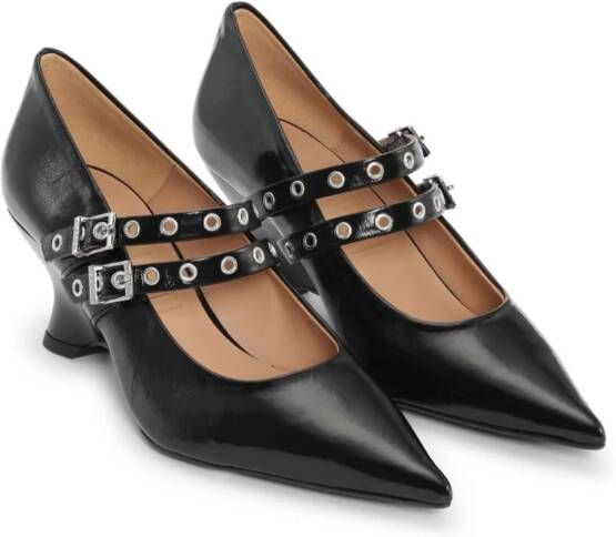 GANNI Mary Jane pumps met ringlets Zwart