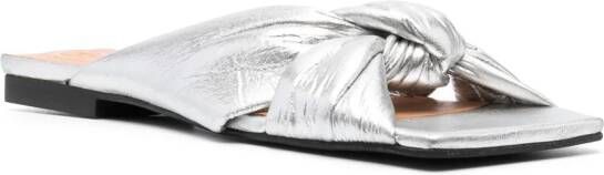 GANNI Metallic ballerina's Zilver