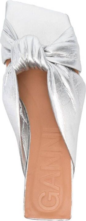 GANNI Metallic ballerina's Zilver