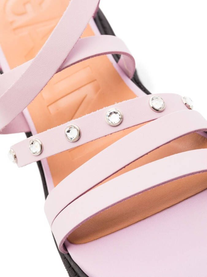 GANNI Sandalen met geribbelde zool Roze