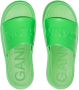 GANNI Slippers met logo-reliëf Groen - Thumbnail 4