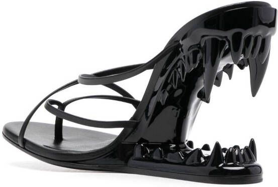 GCDS Morso Thongs leren sandalen Zwart