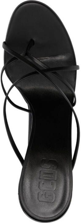 GCDS Morso Thongs leren sandalen Zwart