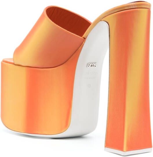 GCDS Sandalen met plateauzool Oranje