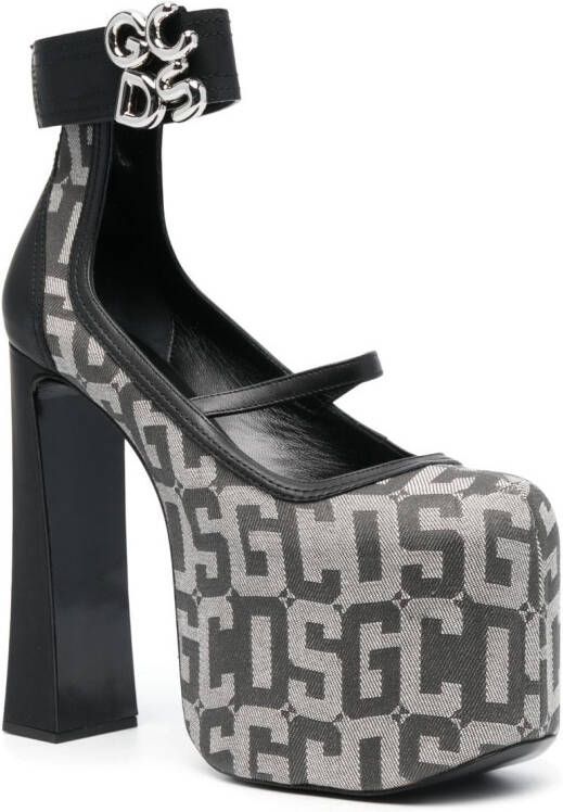 GCDS Divine leren pumps Zwart