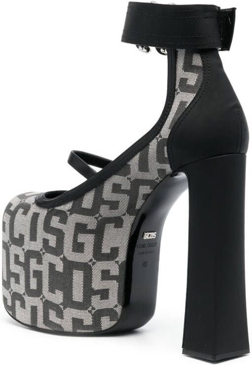 GCDS Divine leren pumps Zwart